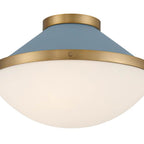 Crystorama XAN-8002-VG-BL Vibrant Gold,Blue Xander 2 Light Vibrant Gold Plus Blue Flush Mount Image 3