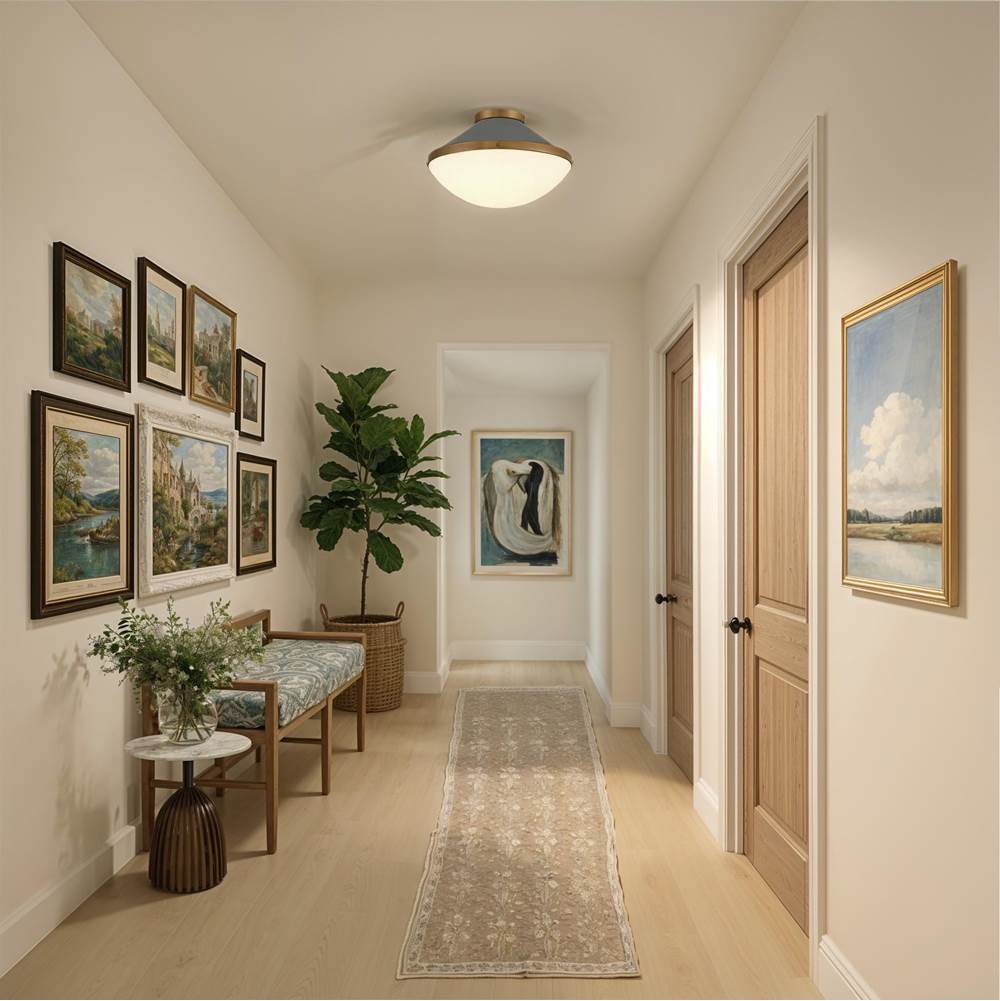 Crystorama XAN-8002-VG-BL Vibrant Gold,Blue Xander 2 Light Vibrant Gold Plus Blue Flush Mount Image 2