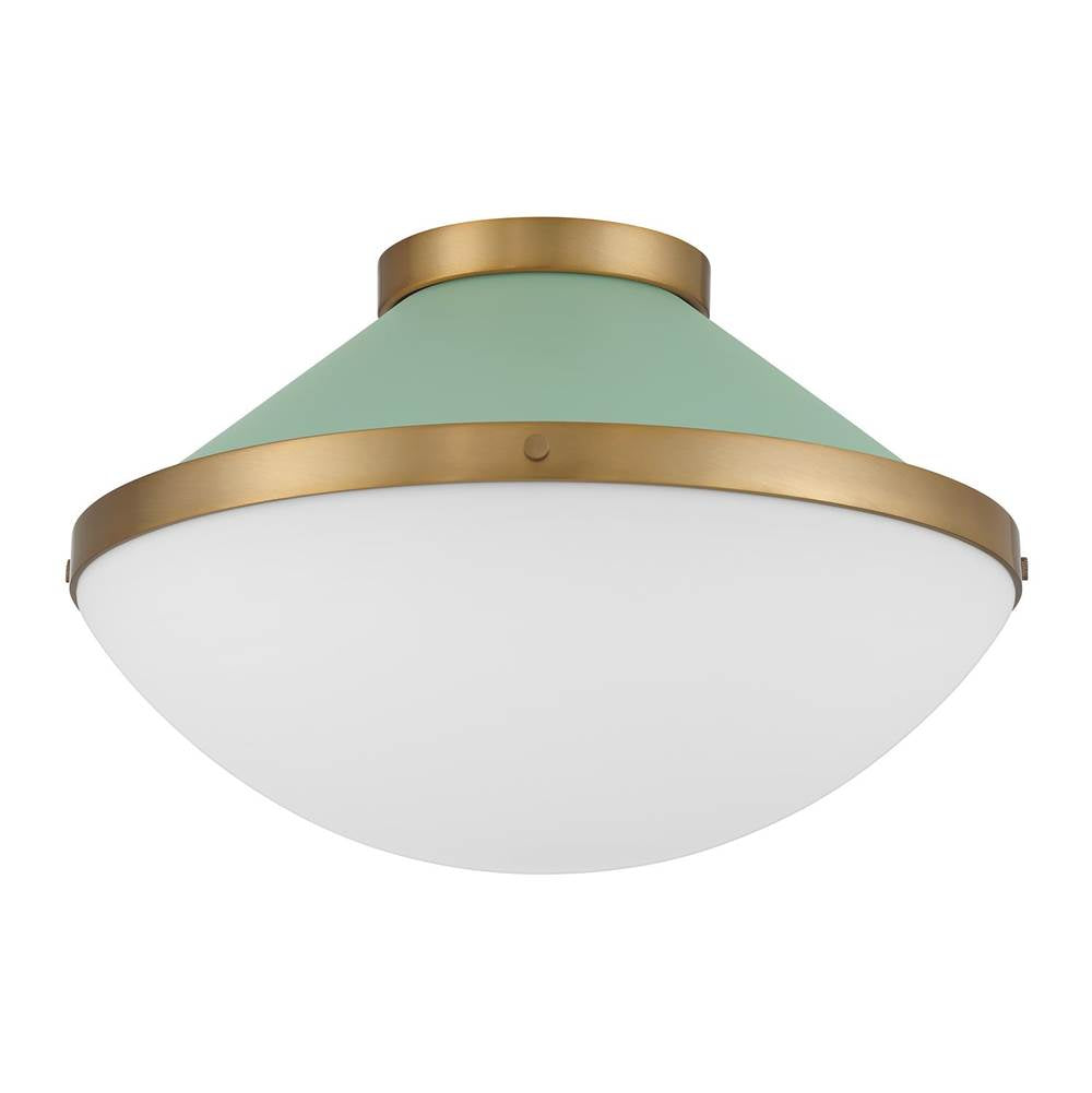Crystorama Xander 2 Light Vibrant Gold Plus Blush Flush Mount