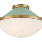 Crystorama XAN-8002-VG-GR Vibrant Gold,Green Xander 2 Light Vibrant Gold Plus Green Flush Mount Image 3