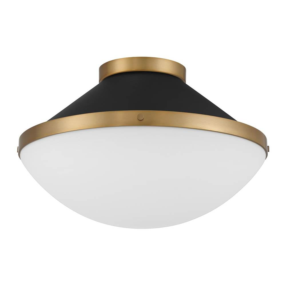 Crystorama Xander 2 Light Vibrant Gold Plus Blush Flush Mount