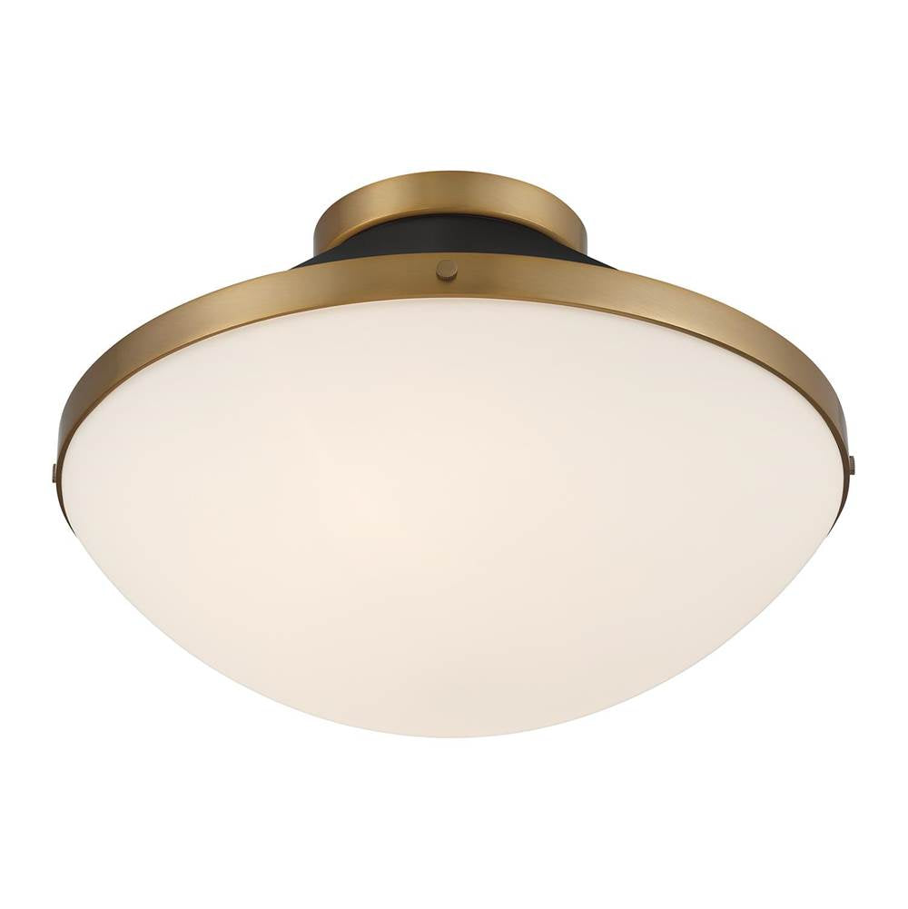 Crystorama XAN-8002-VG-MK Vibrant Gold,Matte Black Xander 2 Light Vibrant Gold Plus Matte Black Flush Mount Image 4