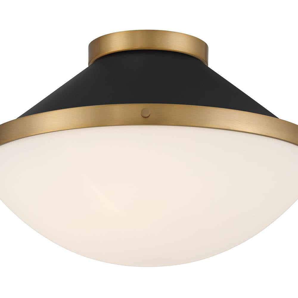 Crystorama XAN-8002-VG-MK Vibrant Gold,Matte Black Xander 2 Light Vibrant Gold Plus Matte Black Flush Mount Image 3