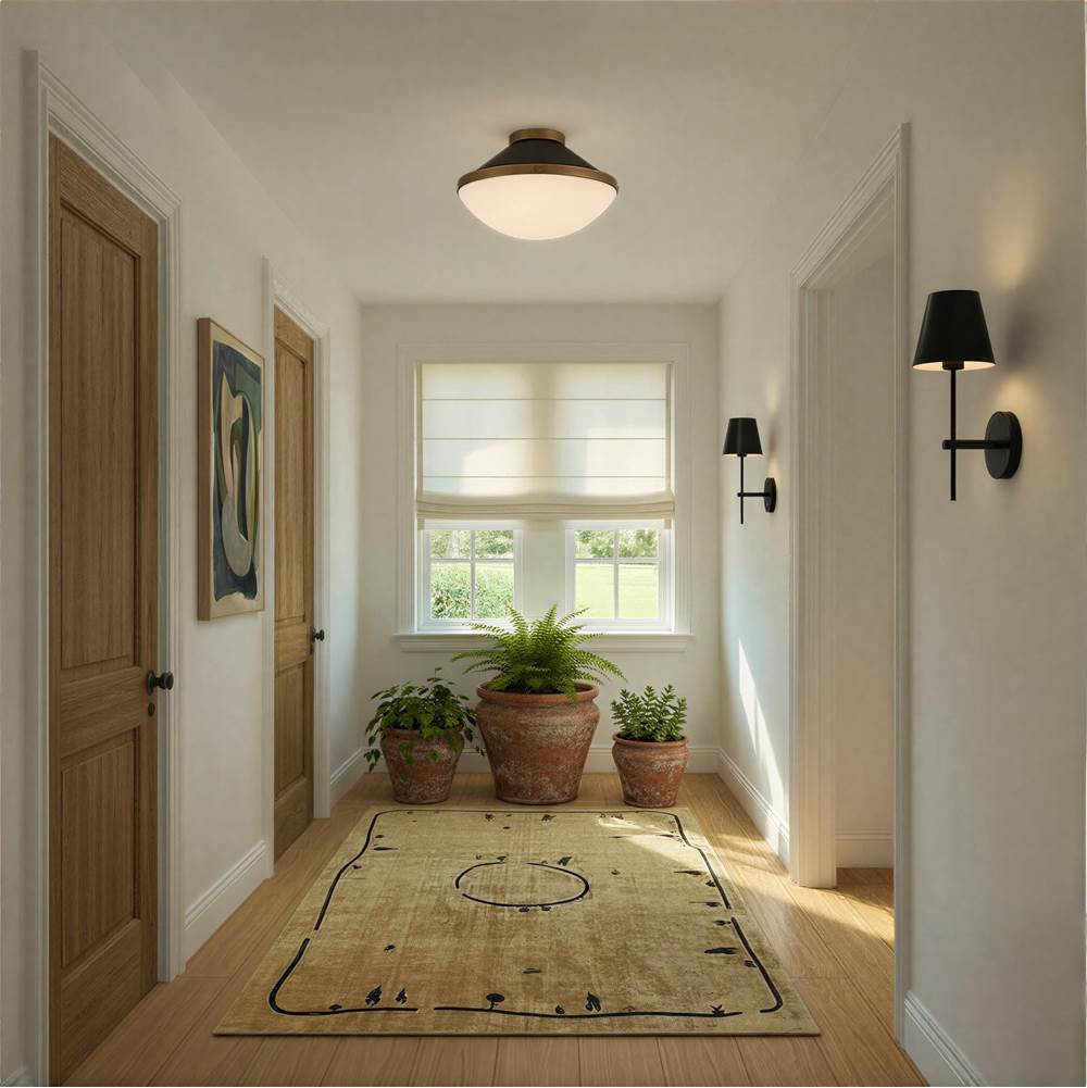 Crystorama XAN-8002-VG-MK Vibrant Gold,Matte Black Xander 2 Light Vibrant Gold Plus Matte Black Flush Mount Image 2