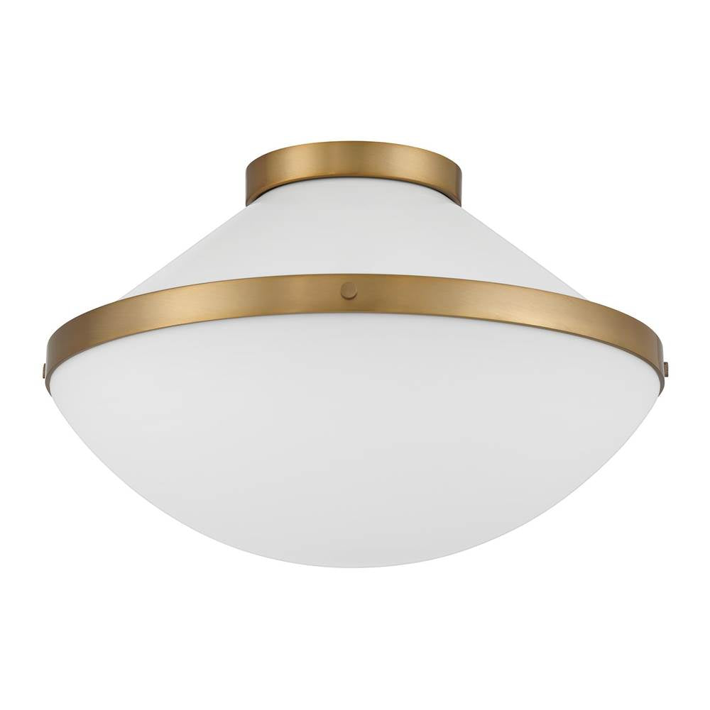 Crystorama Xander 2 Light Vibrant Gold Plus Blush Flush Mount