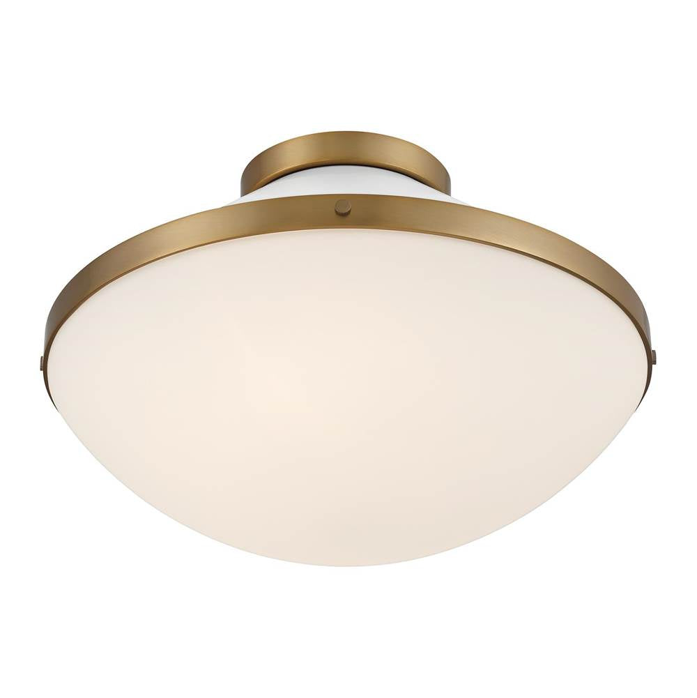 Crystorama XAN-8002-VG-WH Vibrant Gold, White Xander 2 Light Vibrant Gold Plus White Flush Mount Image 4