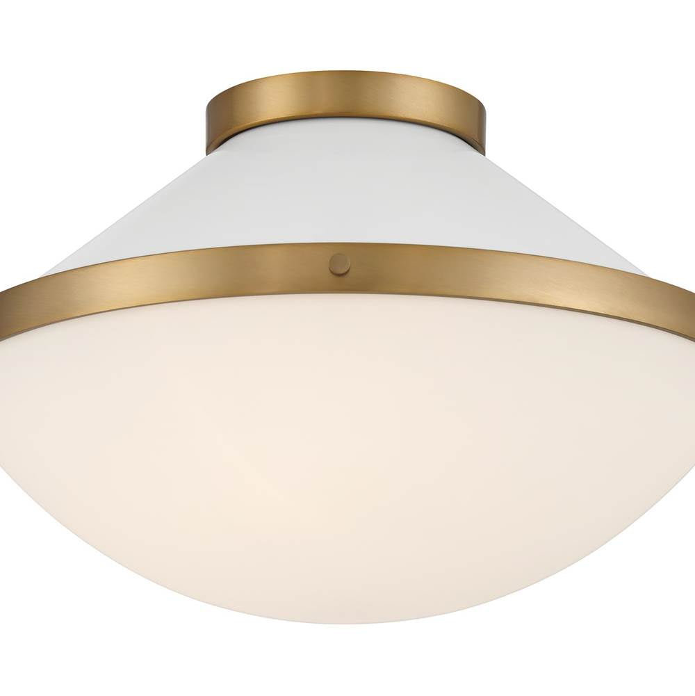 Crystorama XAN-8002-VG-WH Vibrant Gold, White Xander 2 Light Vibrant Gold Plus White Flush Mount Image 3