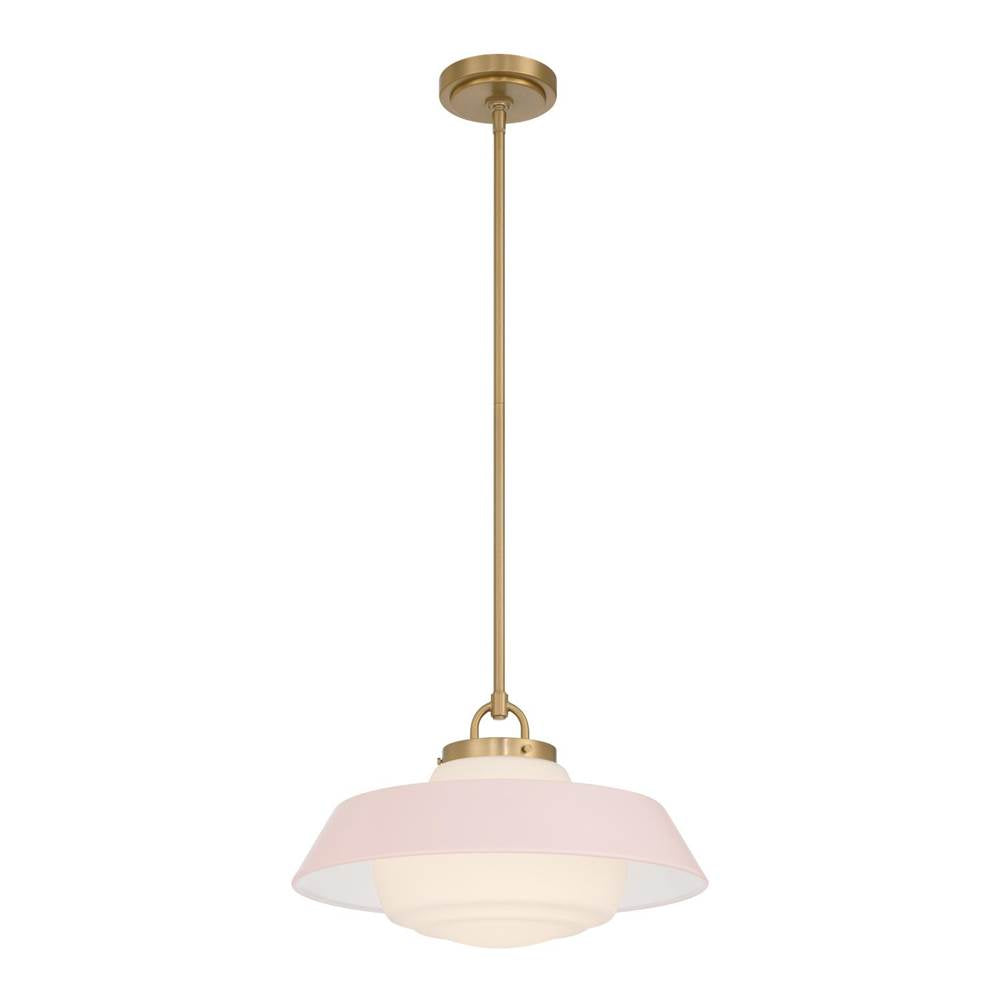 Crystorama XAN-8006-VG-BH Vibrant Gold Xander 16'' Vibrant Gold And Blush Pendant Image 1