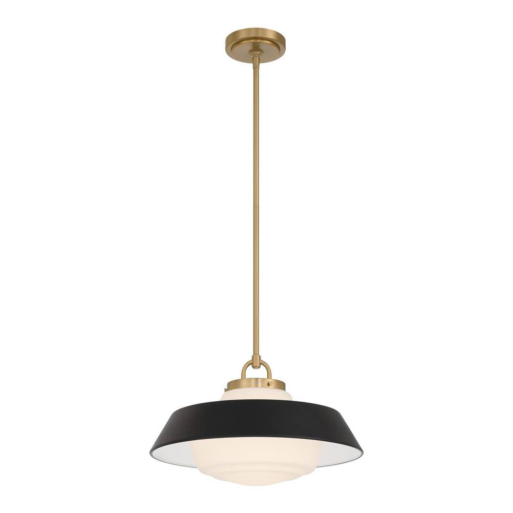 Crystorama XAN-8006-VG-MK Vibrant Gold Xander 16'' Vibrant Gold And Matte Black Pendant Image 1