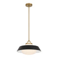 Crystorama XAN-8006-VG-MK Vibrant Gold Xander 16'' Vibrant Gold And Matte Black Pendant Image 1