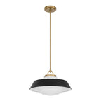 Crystorama Xander 16'' Vibrant Gold And Matte Black Pendant