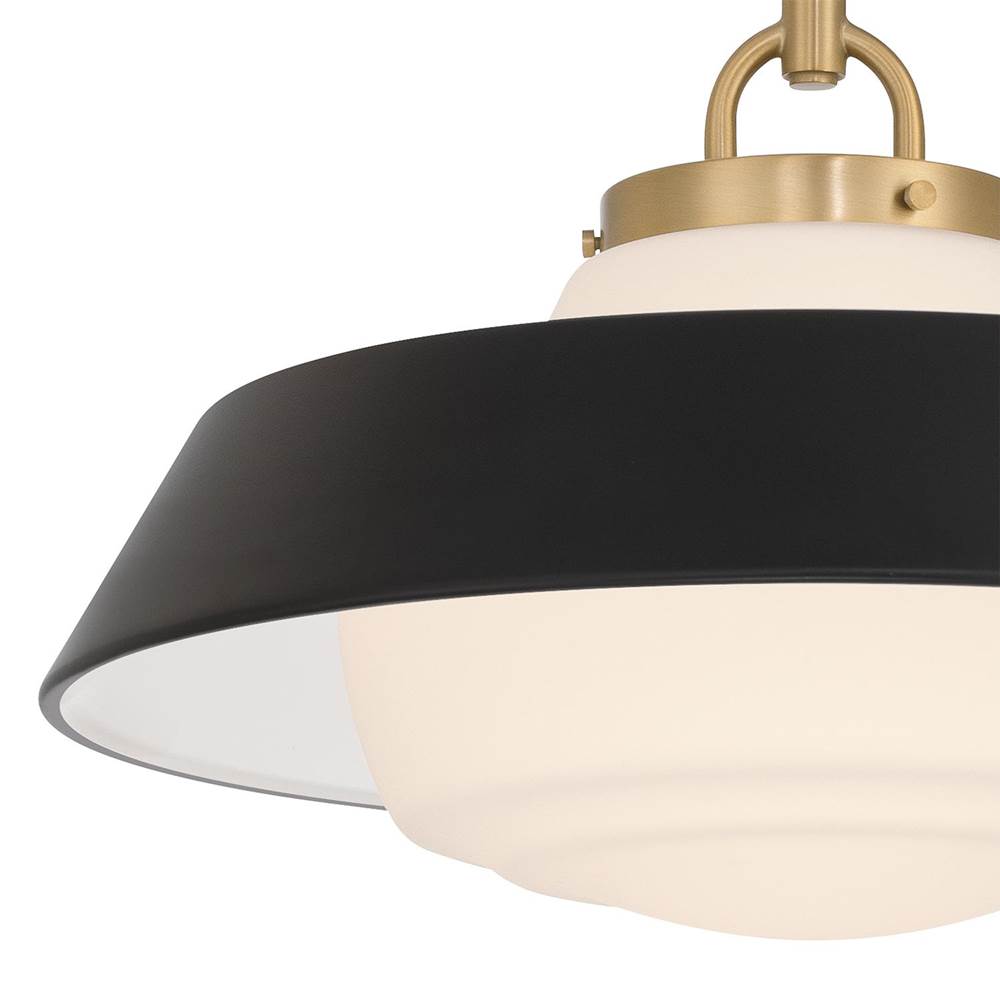 Crystorama XAN-8006-VG-MK Vibrant Gold Xander 16'' Vibrant Gold And Matte Black Pendant Image 4