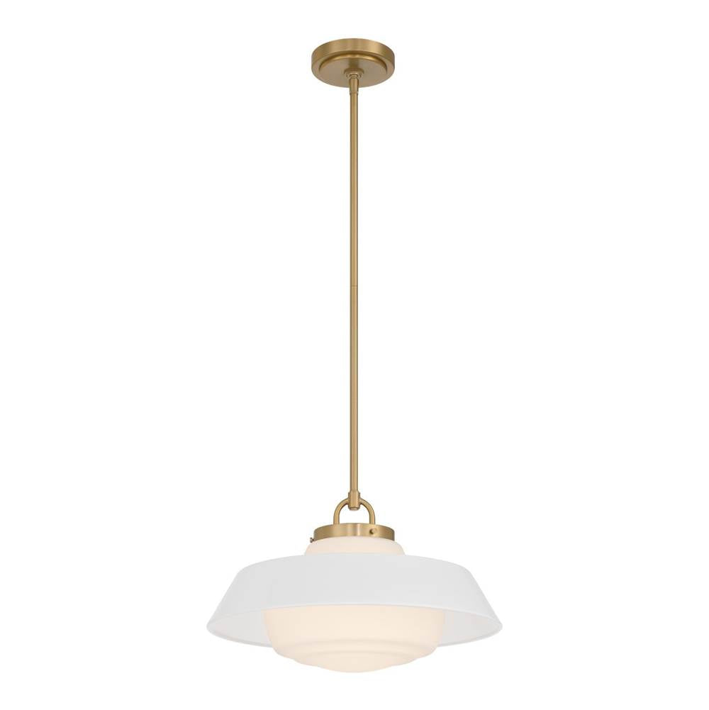 Crystorama XAN-8006-VG-WH Vibrant Gold Xander 16'' Vibrant Gold And White Pendant Image 1