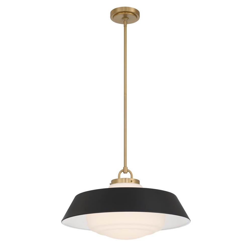 Crystorama XAN-8009-VG-MK Vibrant Gold Xander 20'' Vibrant Gold And Matte Black Pendant Image 1