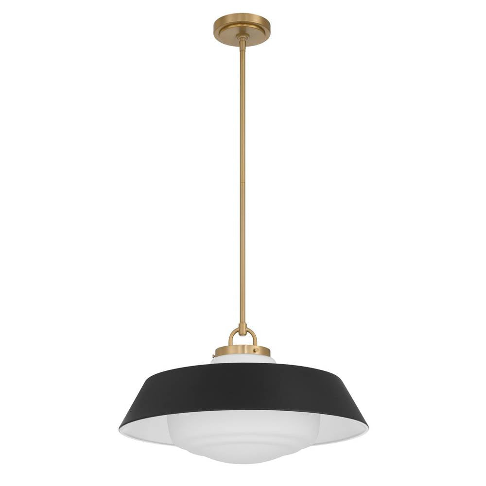 Crystorama Xander 20'' Vibrant Gold And Matte Black Pendant
