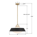 Crystorama XAN-8009-VG-MK Vibrant Gold Xander 20'' Vibrant Gold And Matte Black Pendant Image 2