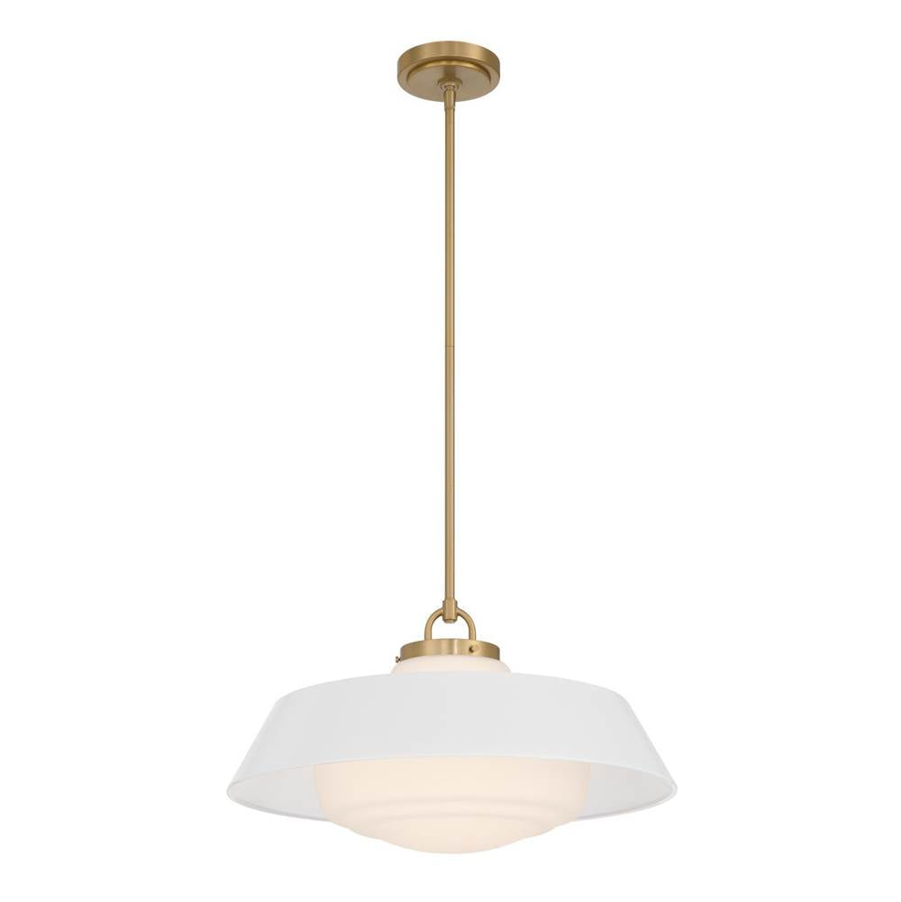 Crystorama XAN-8009-VG-WH Vibrant Gold Xander 20'' Vibrant Gold And White Pendant Image 1