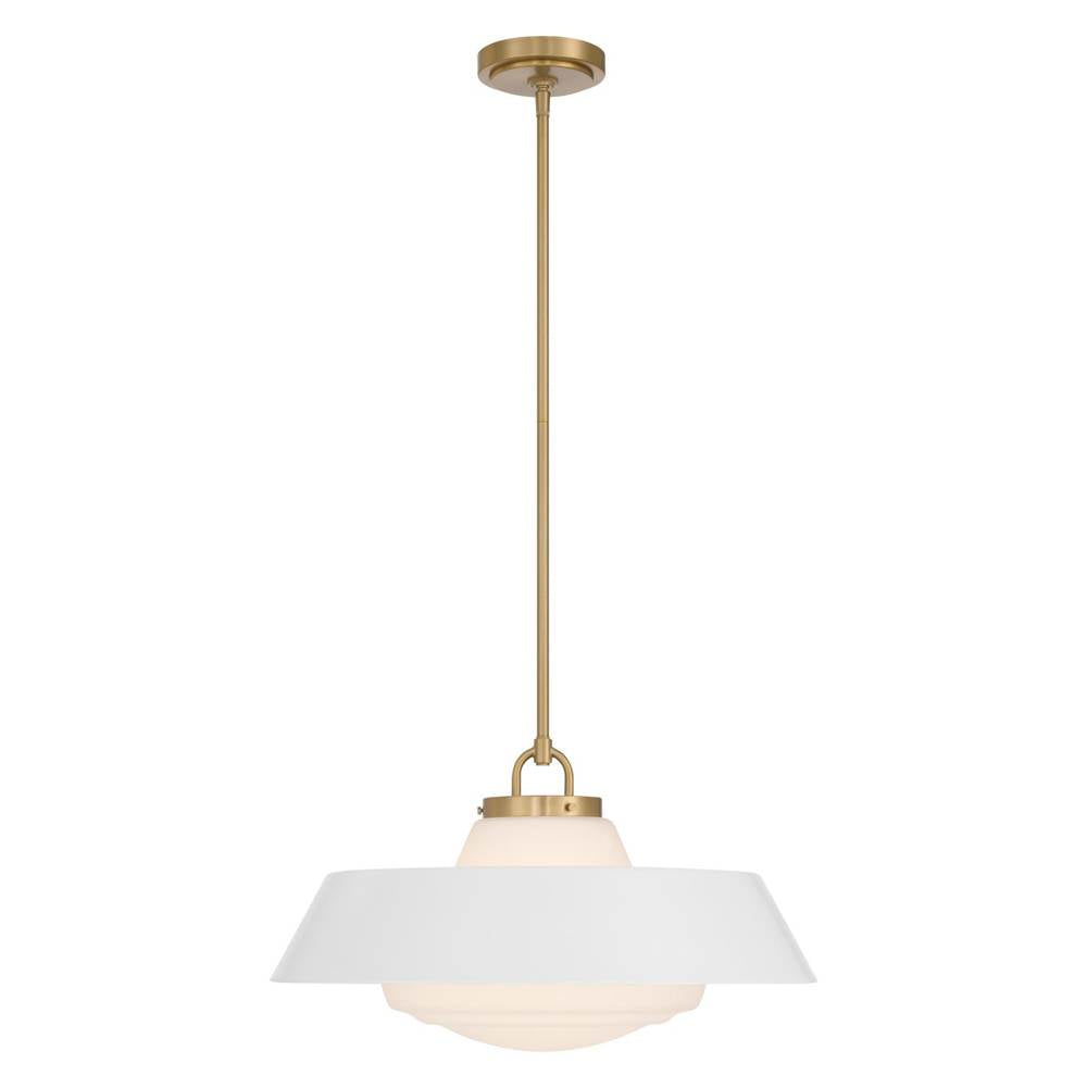 Crystorama XAN-8009-VG-WH Vibrant Gold Xander 20'' Vibrant Gold And White Pendant Image 6