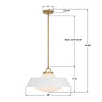 Crystorama XAN-8009-VG-WH Vibrant Gold Xander 20'' Vibrant Gold And White Pendant Image 2