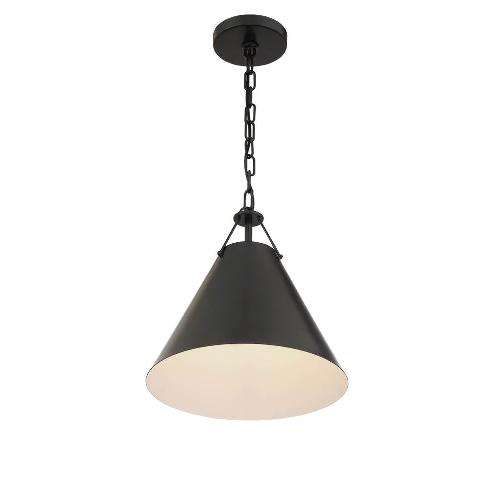 Crystorama XAV-B8301-MK Matte Black Xavier 1 Light Matte Black Pendant Image 5