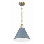Crystorama XAV-B8301-VG-BL Vibrant Gold,Blue Xavier 1 Light Vibrant Gold Plus Blue Mini Pendant Image 1