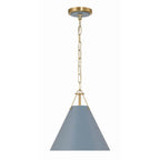 Crystorama Xavier 1 Light Vibrant Gold Plus Blue Mini Pendant