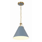Crystorama XAV-B8301-VG-BL Vibrant Gold,Blue Xavier 1 Light Vibrant Gold Plus Blue Mini Pendant Image 3