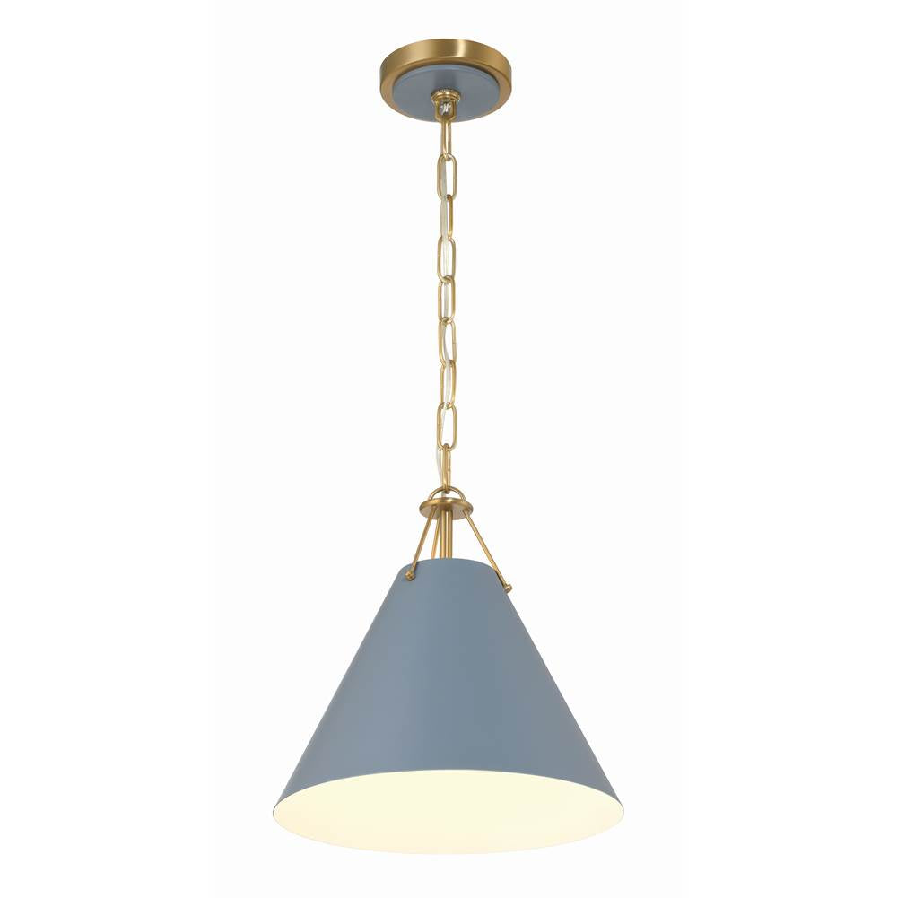 Crystorama XAV-B8301-VG-BL Vibrant Gold,Blue Xavier 1 Light Vibrant Gold Plus Blue Mini Pendant Image 3