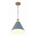 Crystorama XAV-B8301-VG-BL Vibrant Gold,Blue Xavier 1 Light Vibrant Gold Plus Blue Mini Pendant Image 2
