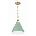 Crystorama XAV-B8301-VG-GR Vibrant Gold,Green Xavier 1 Light Vibrant Gold Plus Green Mini Pendant Image 1