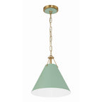 Crystorama XAV-B8301-VG-GR Vibrant Gold,Green Xavier 1 Light Vibrant Gold Plus Green Mini Pendant Image 1