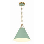Crystorama XAV-B8301-VG-GR Vibrant Gold,Green Xavier 1 Light Vibrant Gold Plus Green Mini Pendant Image 3