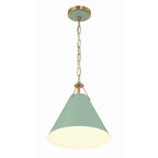 Crystorama XAV-B8301-VG-GR Vibrant Gold,Green Xavier 1 Light Vibrant Gold Plus Green Mini Pendant Image 2