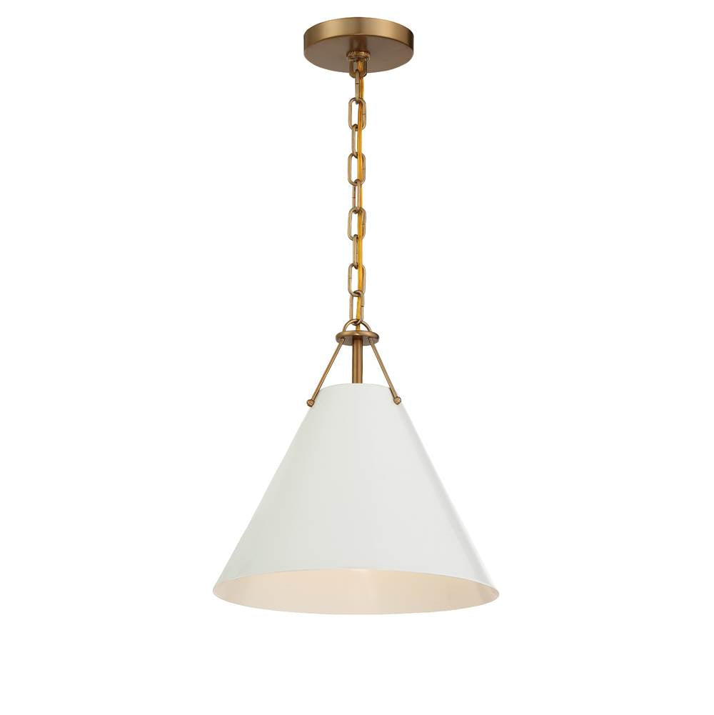 Crystorama Xavier 1 Light Matte Black Pendant