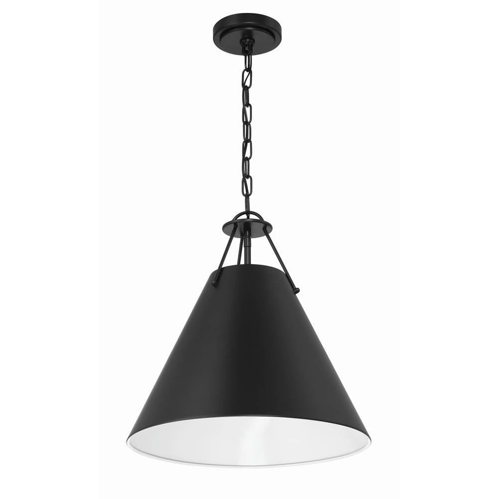 Crystorama XAV-B8305-MK Matte Black Xavier 3 Light Matte Black Pendant Image 1