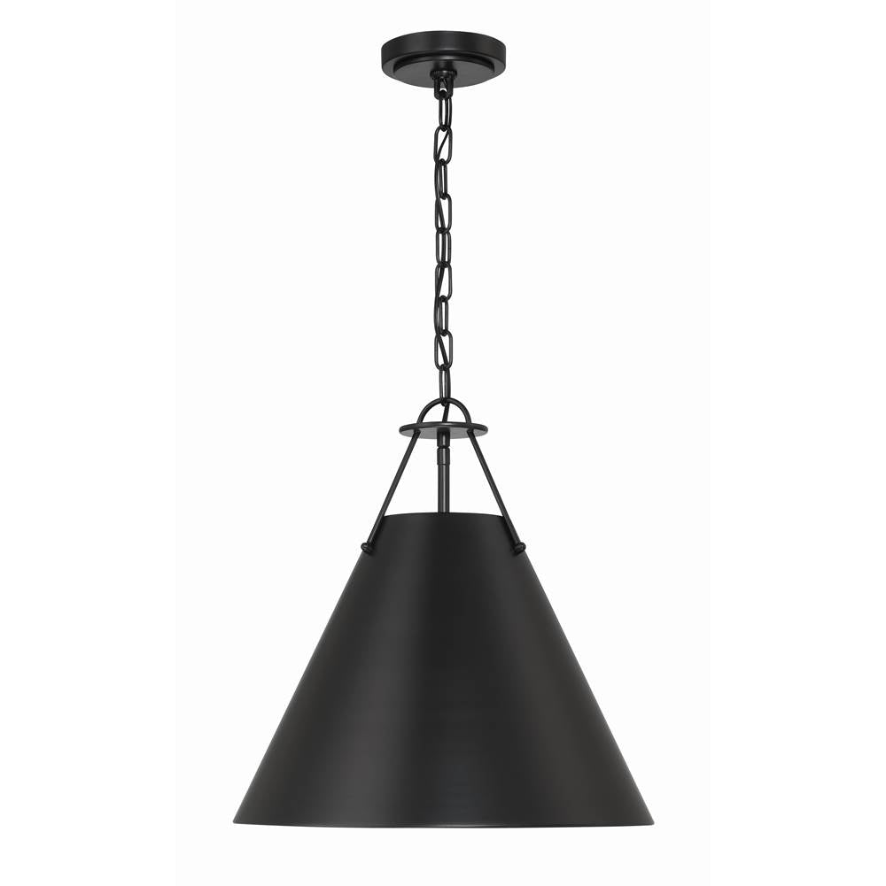 Crystorama Xavier 3 Light Matte Black Pendant