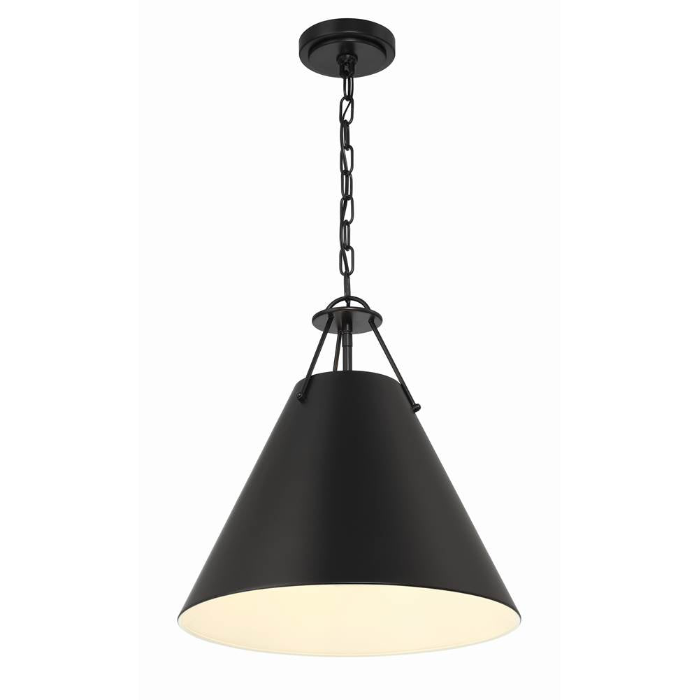 Crystorama XAV-B8305-MK Matte Black Xavier 3 Light Matte Black Pendant Image 3