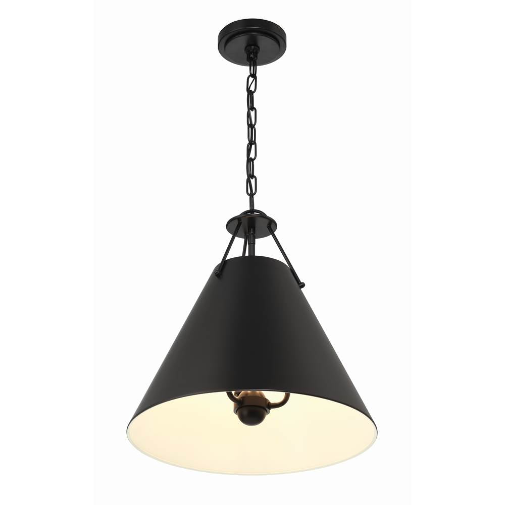Crystorama XAV-B8305-MK Matte Black Xavier 3 Light Matte Black Pendant Image 2