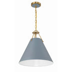 Crystorama XAV-B8305-VG-BL Vibrant Gold,Blue Xavier 3 Light Vibrant Gold Plus Blue Pendant Image 1