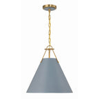 Crystorama Xavier 3 Light Vibrant Gold Plus Blue Pendant