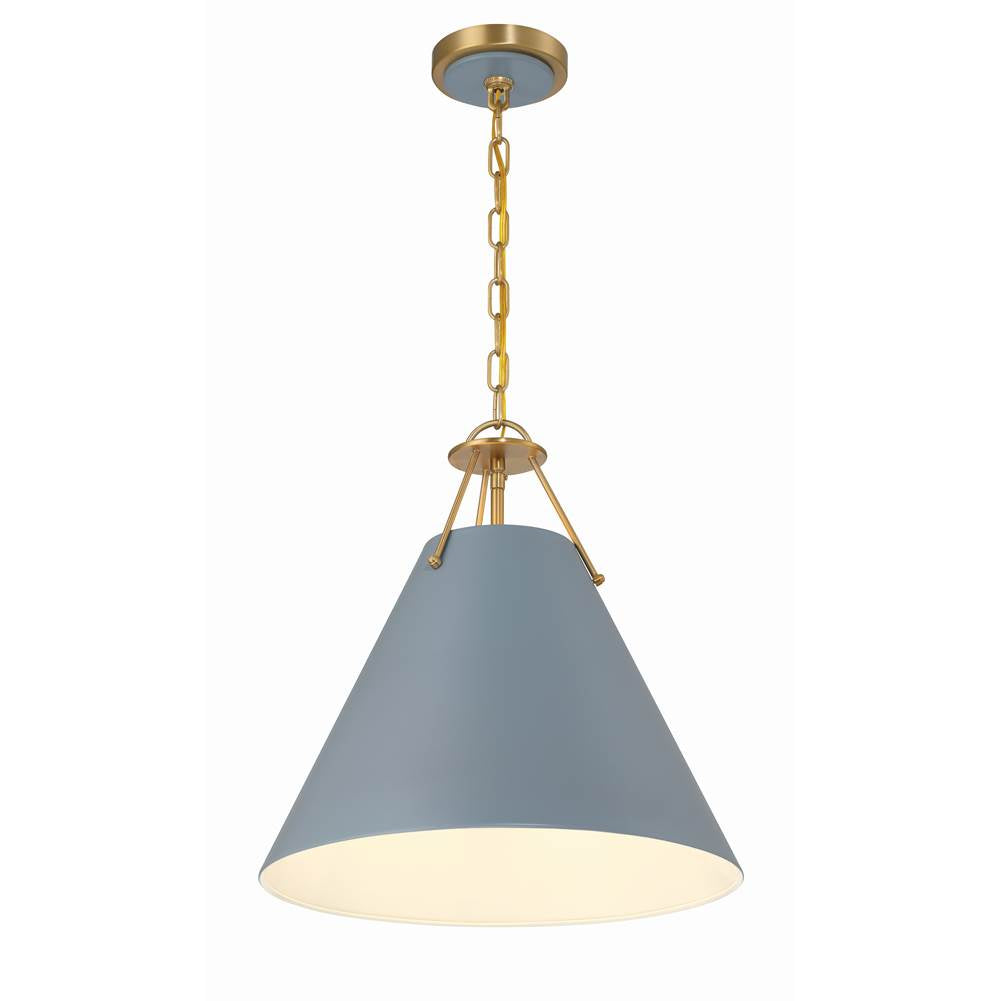 Crystorama XAV-B8305-VG-BL Vibrant Gold,Blue Xavier 3 Light Vibrant Gold Plus Blue Pendant Image 3