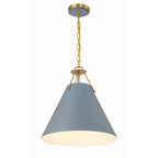 Crystorama XAV-B8305-VG-BL Vibrant Gold,Blue Xavier 3 Light Vibrant Gold Plus Blue Pendant Image 3