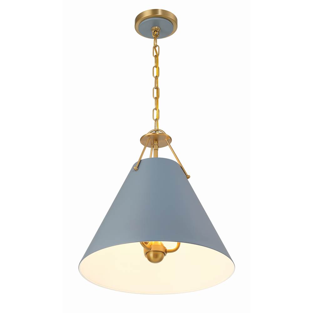 Crystorama XAV-B8305-VG-BL Vibrant Gold,Blue Xavier 3 Light Vibrant Gold Plus Blue Pendant Image 2