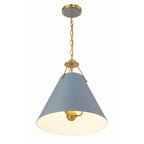 Crystorama XAV-B8305-VG-BL Vibrant Gold,Blue Xavier 3 Light Vibrant Gold Plus Blue Pendant Image 2