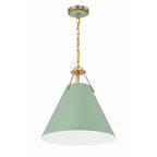 Crystorama XAV-B8305-VG-GR Vibrant Gold,Green Xavier 3 Light Vibrant Gold Plus Green Pendant Image 1