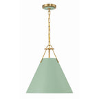Crystorama Xavier 3 Light Vibrant Gold Plus Green Pendant