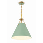 Crystorama XAV-B8305-VG-GR Vibrant Gold,Green Xavier 3 Light Vibrant Gold Plus Green Pendant Image 3
