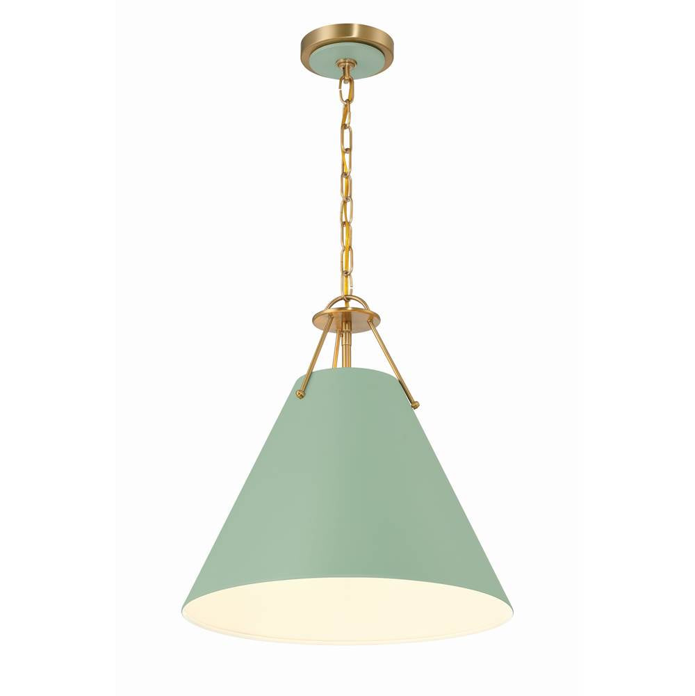 Crystorama XAV-B8305-VG-GR Vibrant Gold,Green Xavier 3 Light Vibrant Gold Plus Green Pendant Image 3