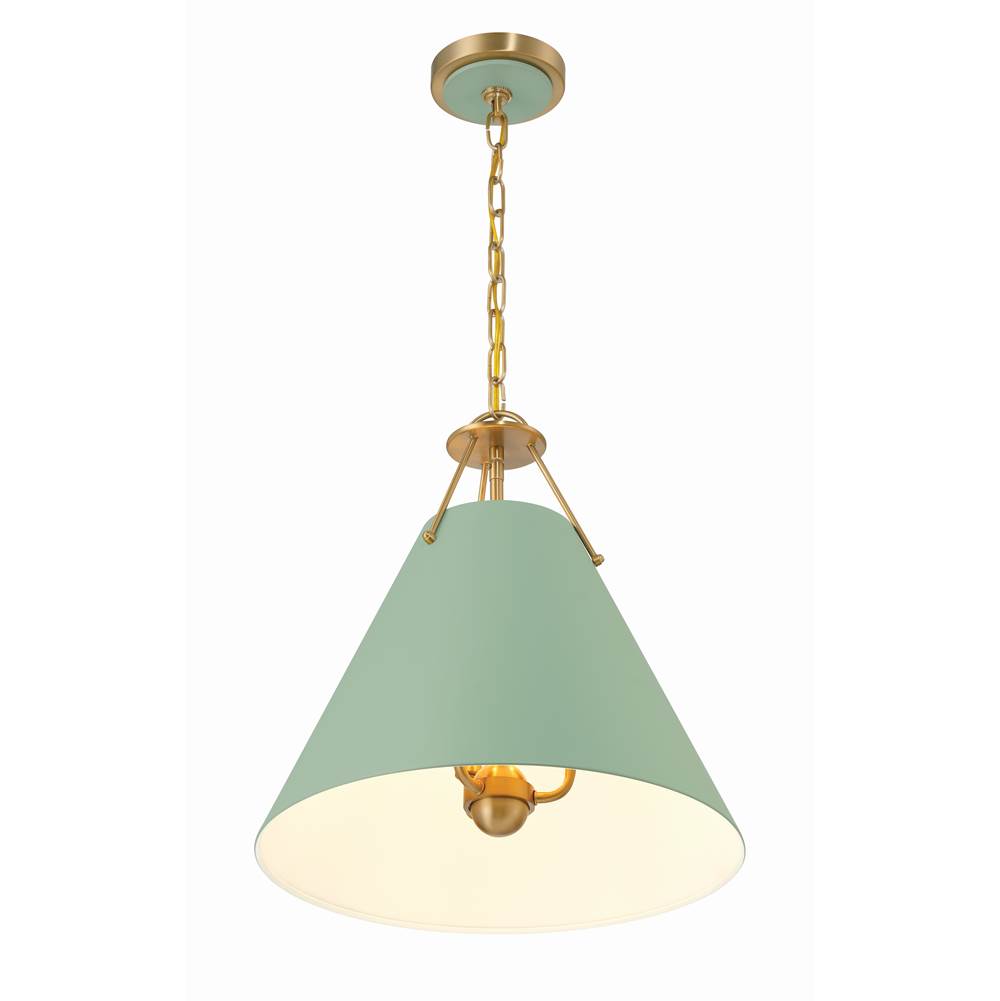 Crystorama XAV-B8305-VG-GR Vibrant Gold,Green Xavier 3 Light Vibrant Gold Plus Green Pendant Image 2