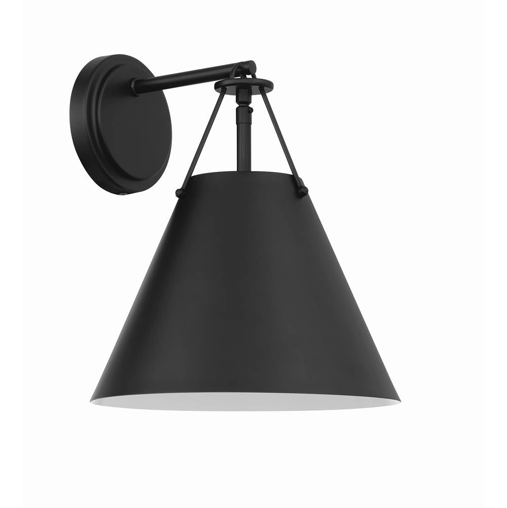 Crystorama XAV-B8311-MK Matte Black Xavier 1 Light Matte Black Task Sconce Image 1